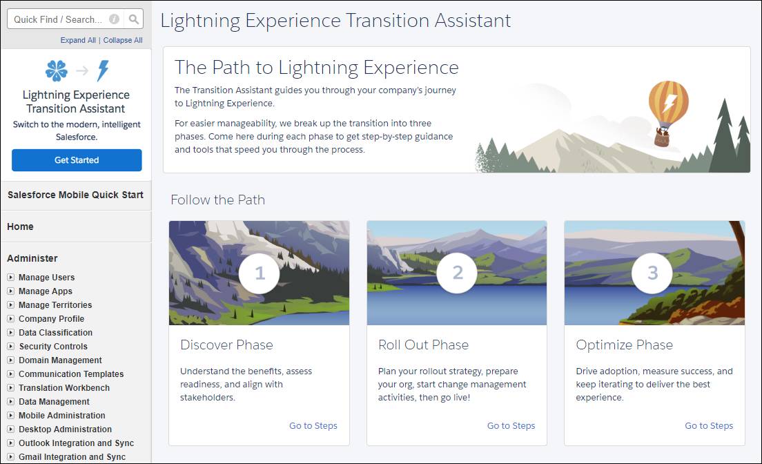 Salesforce Lightning Experience Transition Assistant